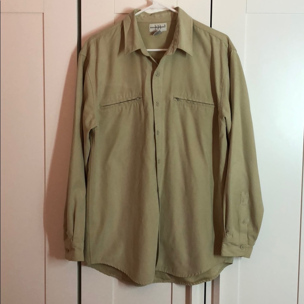 Knightsbridge Button Down Shirt Faux Suede *M - Picture 2 of 6